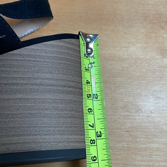 Black Faux Suede Block Heel Sandals - Picture 7 of 8